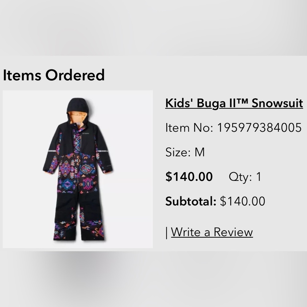 Columbia Kids' Multicolor Patterned Snowsuit